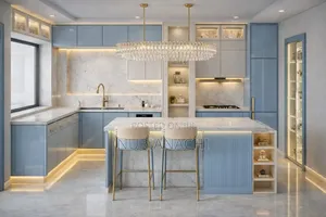 Fitted Kitchen Cabinet With Countertop, Cost Per Linear Meter