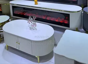 High Quality Tv Stand With Fire Place With Center Table