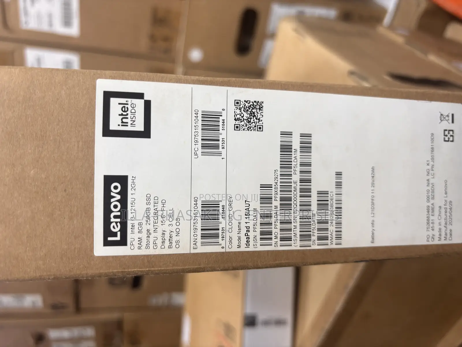New Laptop Lenovo IdeaPad 1 8GB Intel Core i3 SSD 256GB