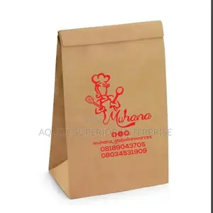 Brown A4 Medium Craft Paper Bag No Handle Printed Portrait