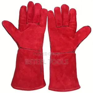 A Pair Of Durable Red Hand Gloves – Industrial & Construction Use