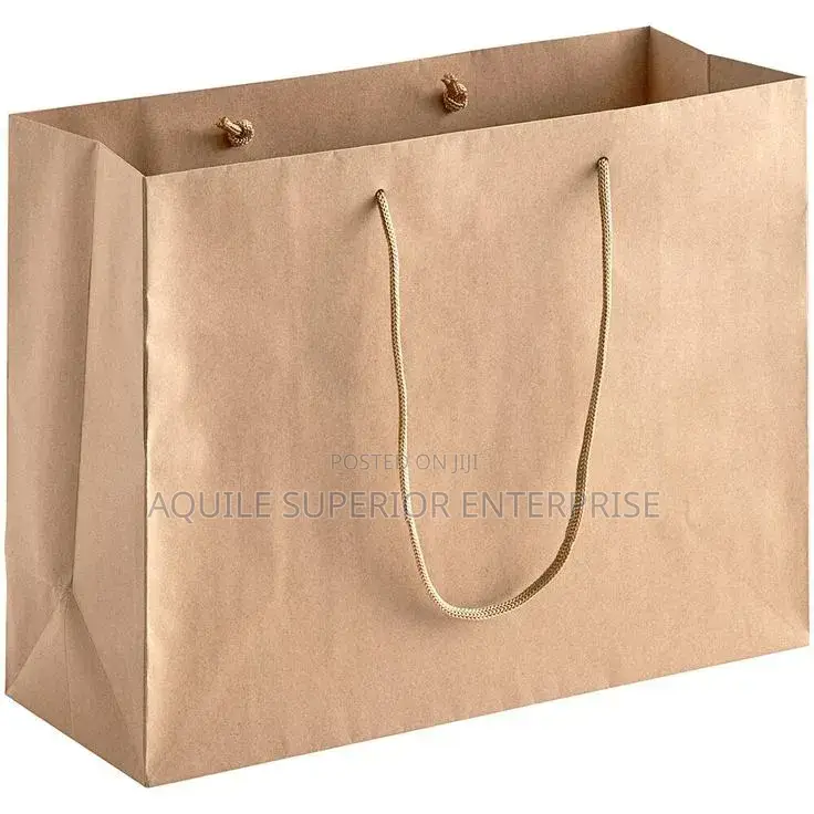 Brown A4 Medium Paper Bag Normal Rope Handle, Landscape, No Print