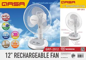 Qasa 12” Rechargeable Table Fan QRF-2912 (New)