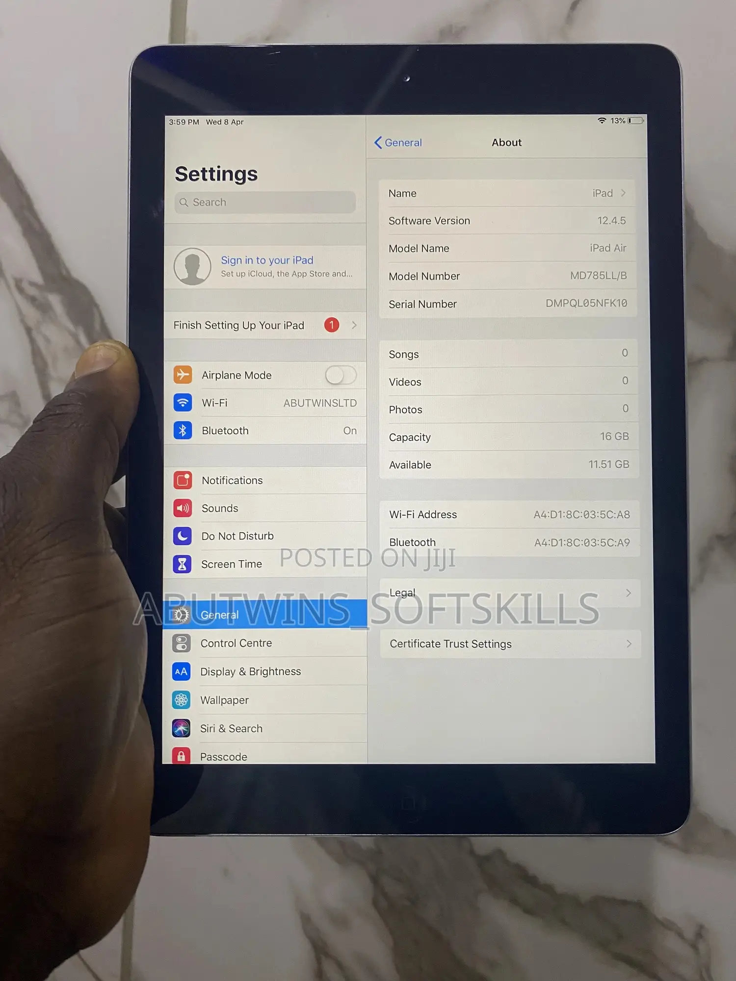 Apple iPad Air 16 GB Silver