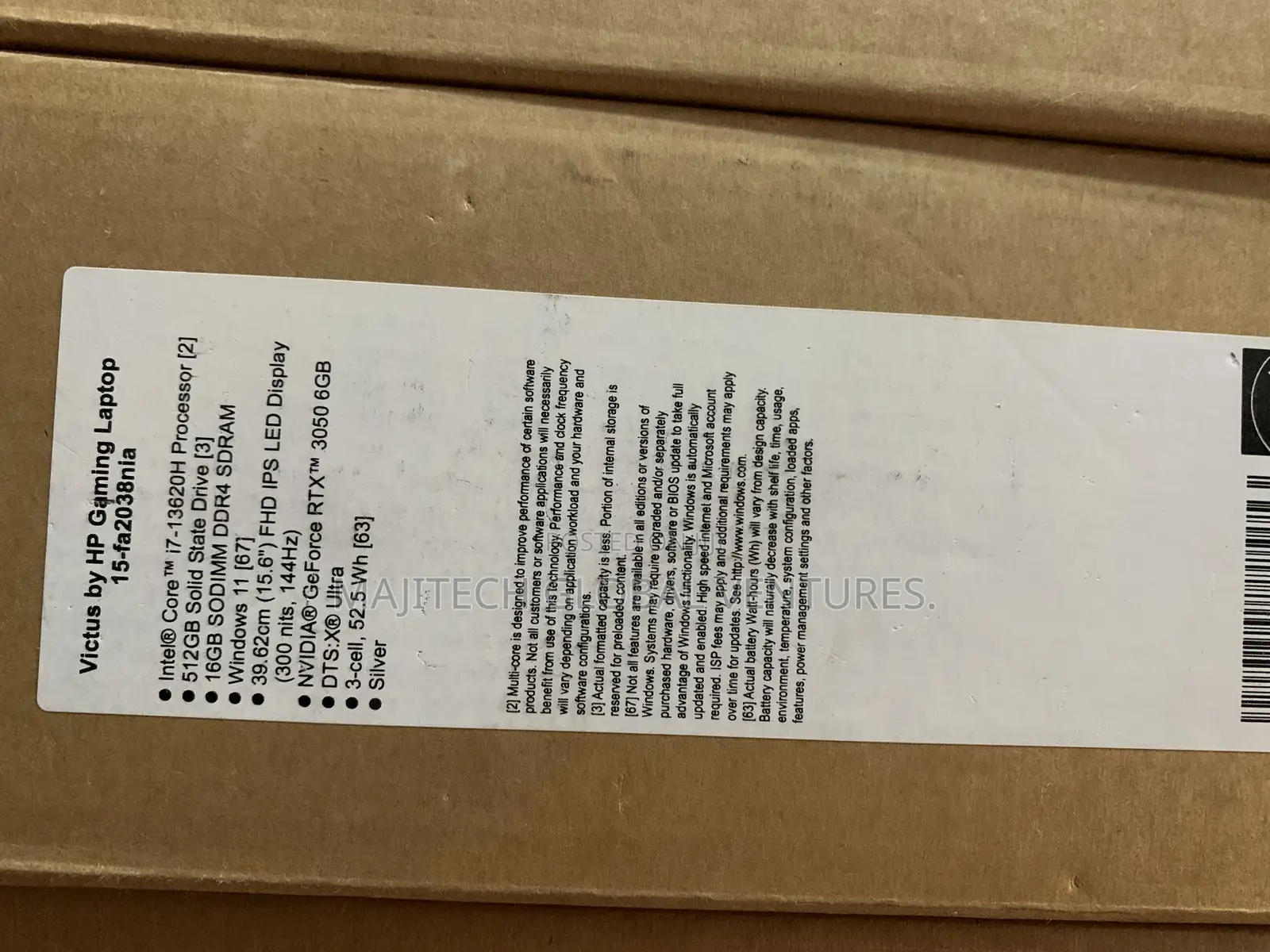 New Laptop HP Victus 15 16GB Intel Core 7 SSD 512GB