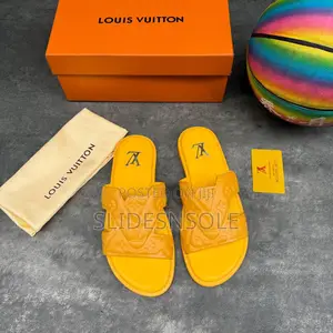 Luxury Lv Leather Slide
