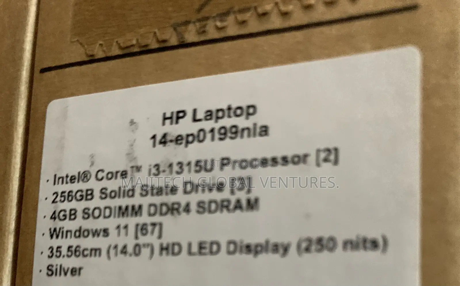 New Laptop HP 4GB Intel Core i3 SSD 256GB
