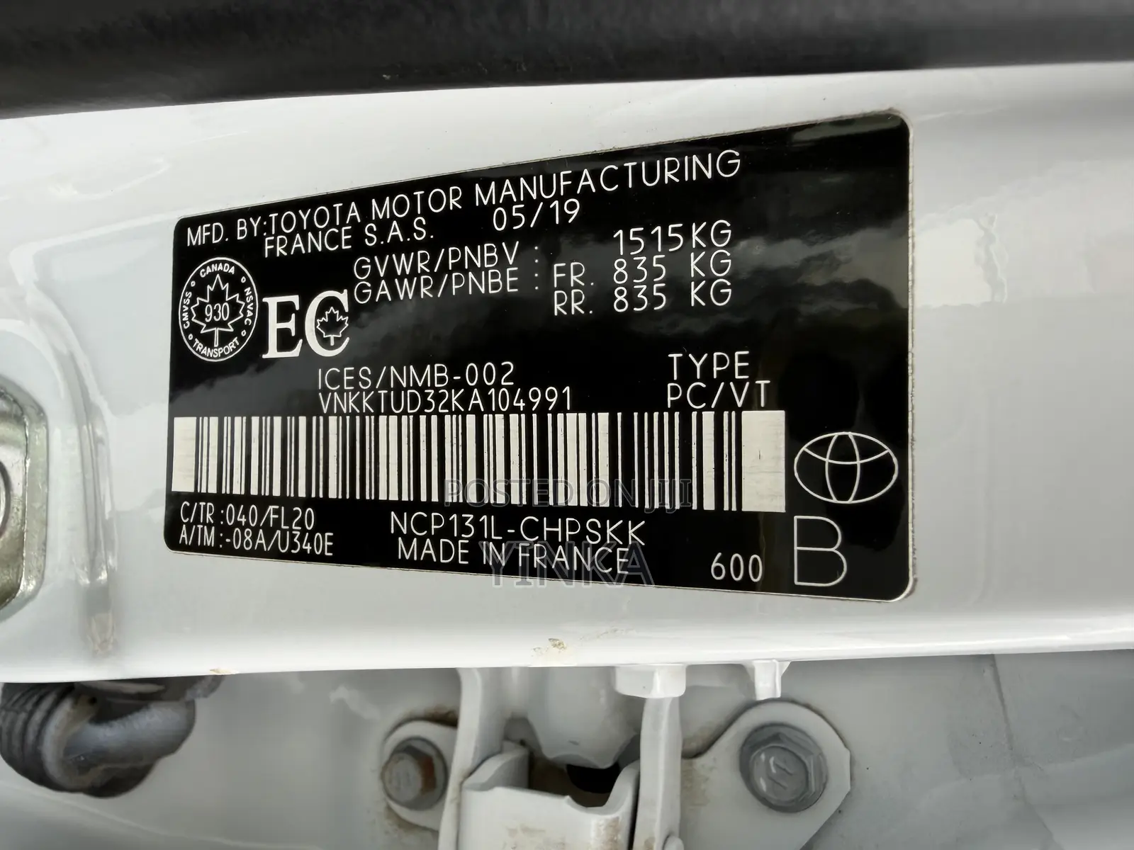 Toyota Yaris 2019 White
