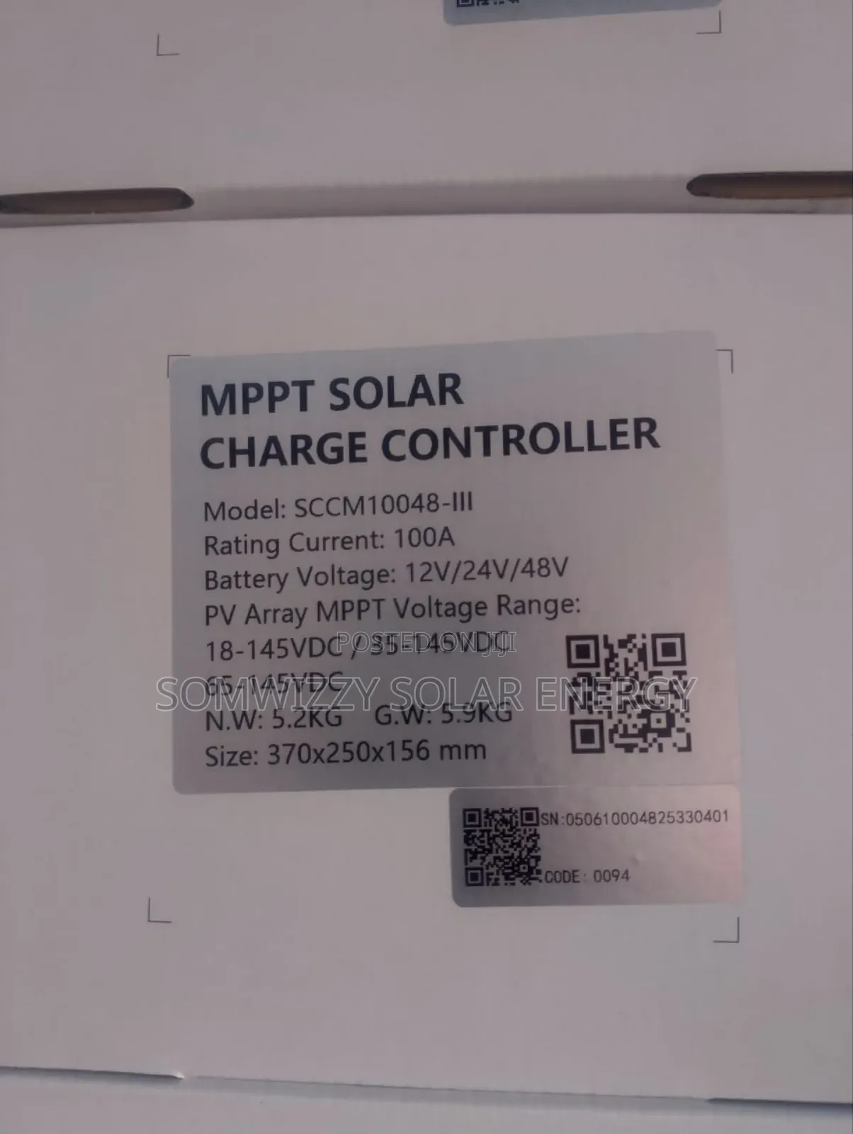 Felicity Charge Controller 100a. 48v