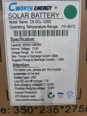3.3kwh 12v Cworth Lithium Ion Batterie
