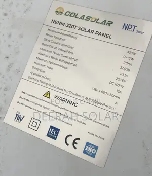 Colasolar 320wats Panel