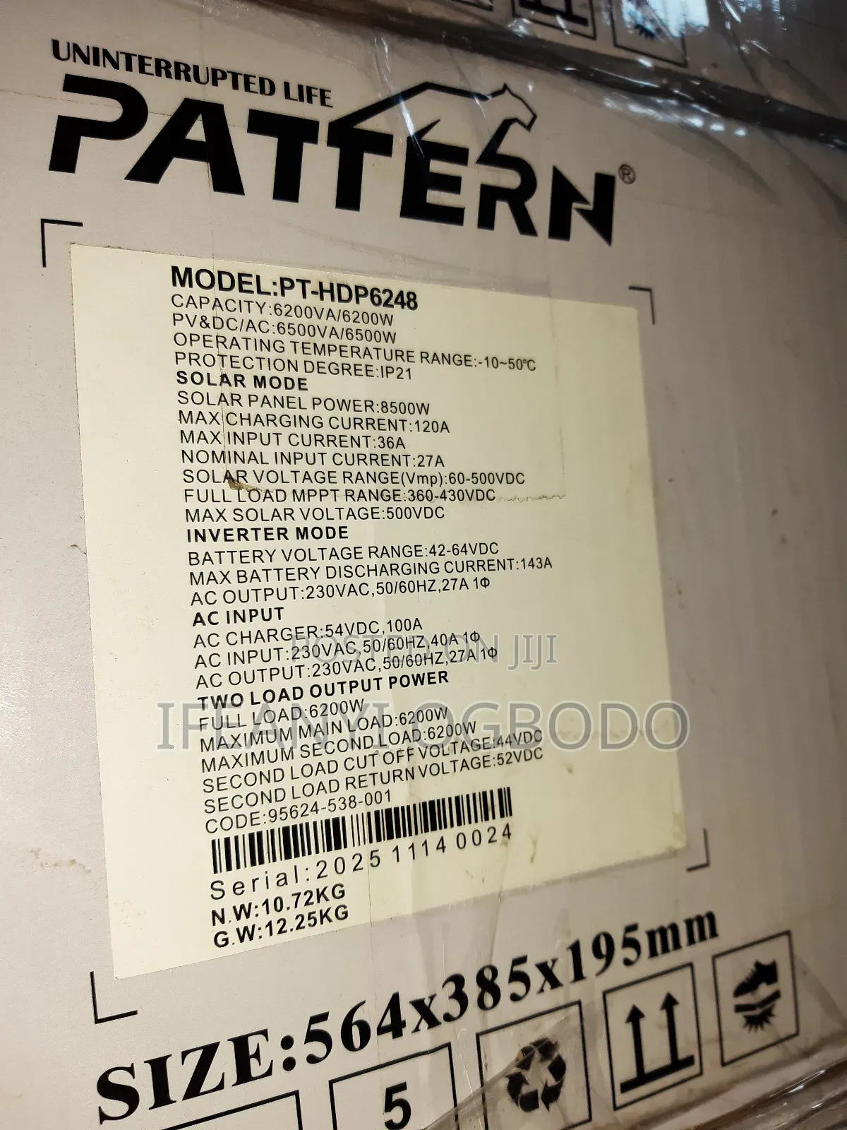 Pattern Solar Inverter 6.2kva 48v Hybrid