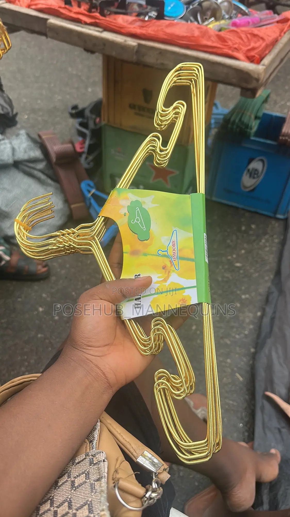 Gold Hanger For Cloth Display