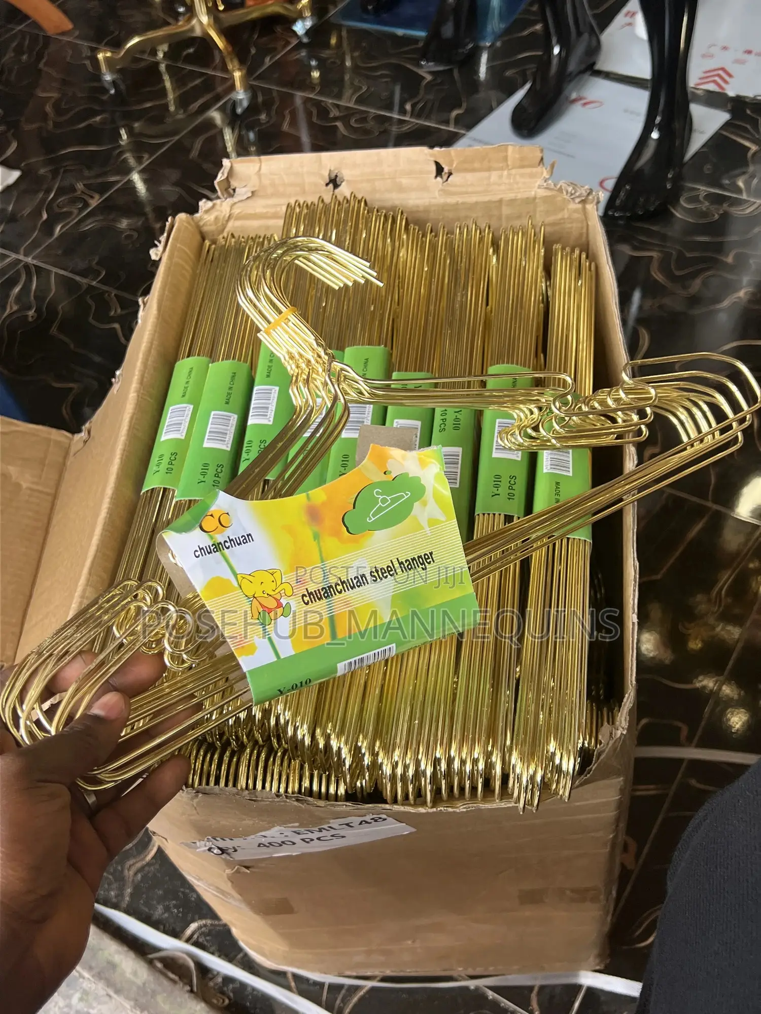 Gold Hanger For Cloth Display