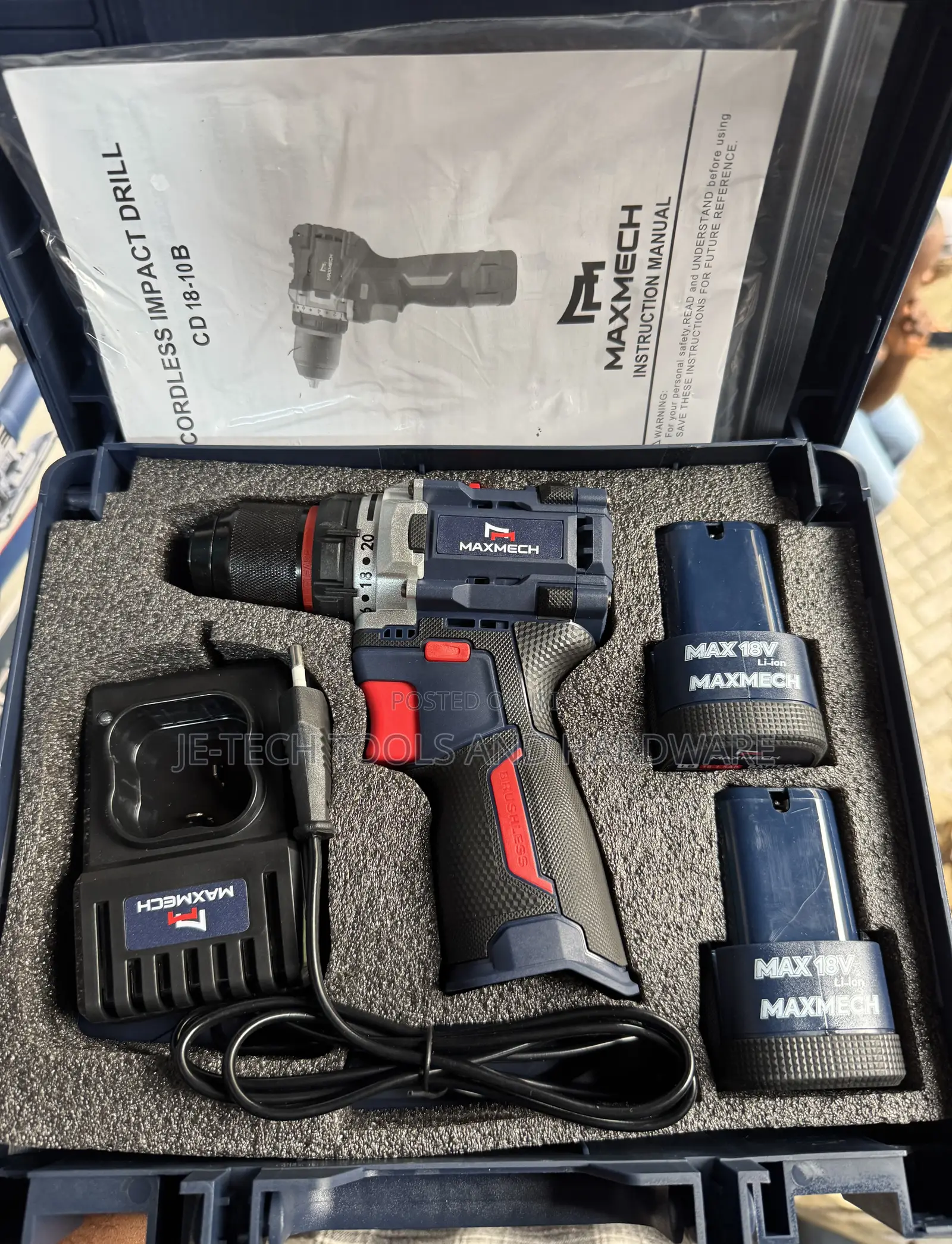 Rechargeable Maxmech 18v Impact Drill Set