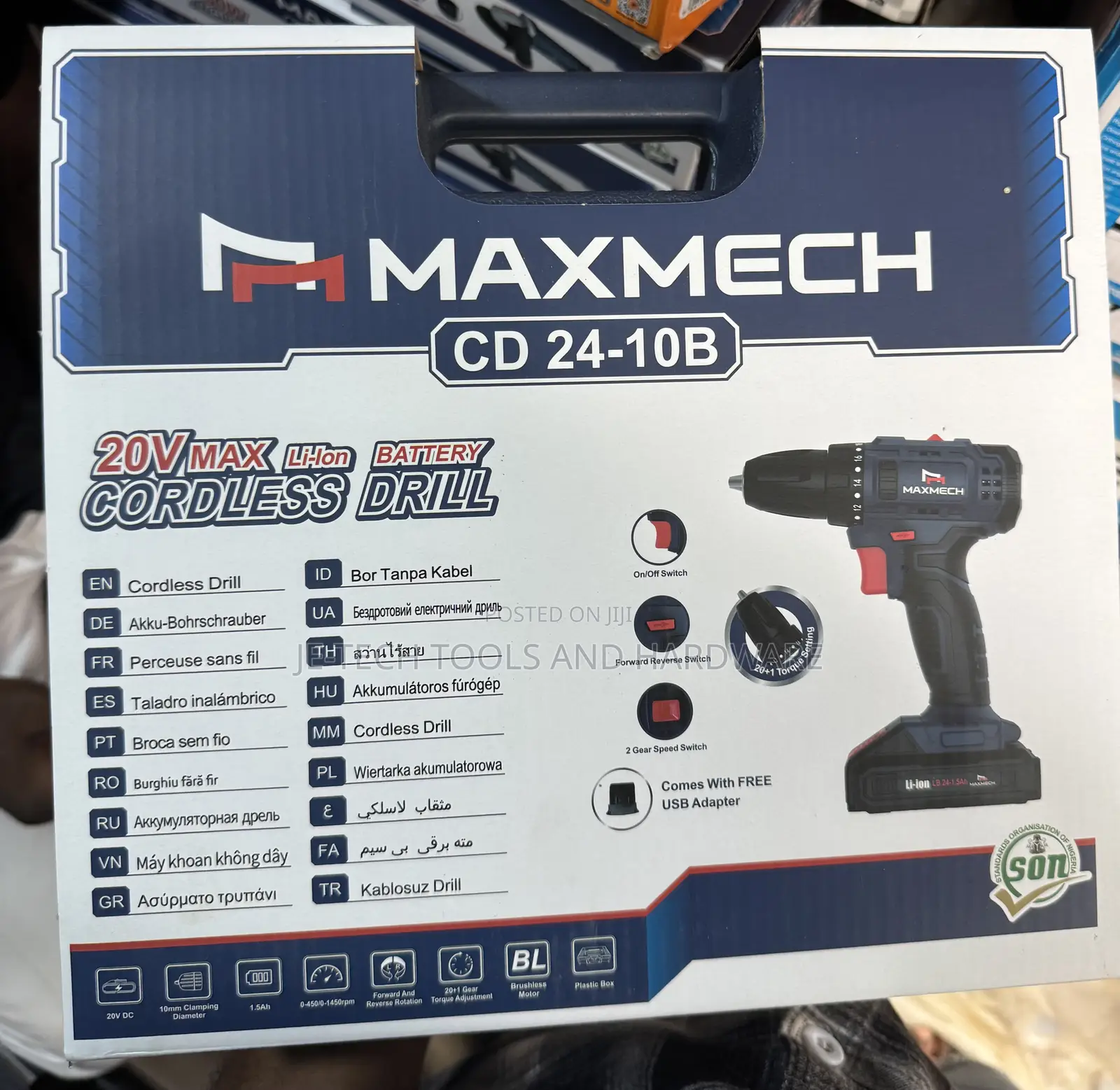 Maxmech Cordless Brushless Drill Machine 24v
