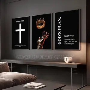Set of 3 Black Excellence Wall Art