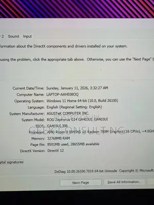 Laptop Asus ROG Zephyrus G14 32GB AMD Ryzen 9 SSD 1T
