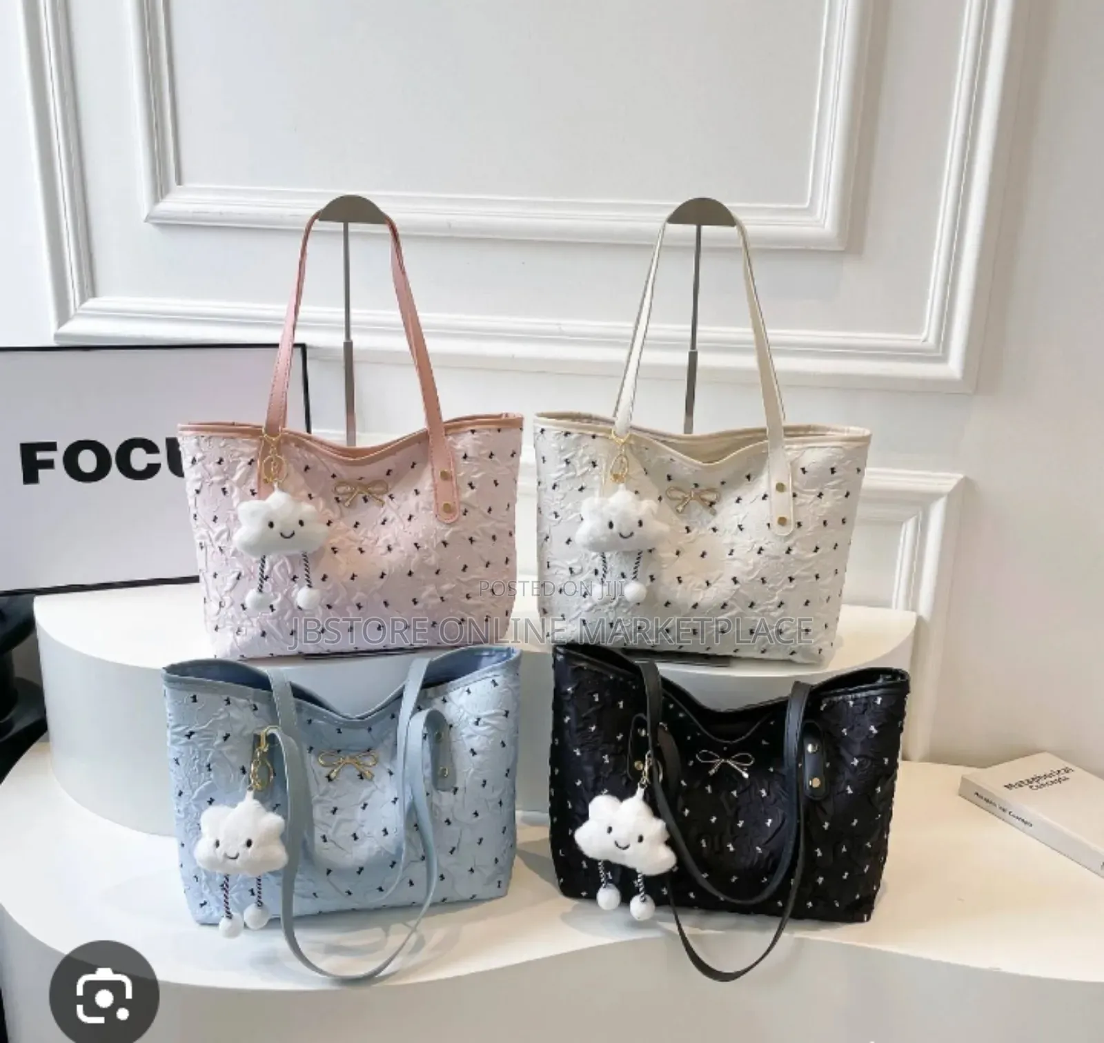 Diamond Lattice Canvas Tote Handbag