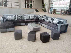9 Seaters Sectional U-Shape Sofa Chairs With Table and Stools. Ag