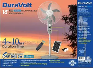 Duravolt 18” 3in1 Lithium Rechargeable Standing Fan