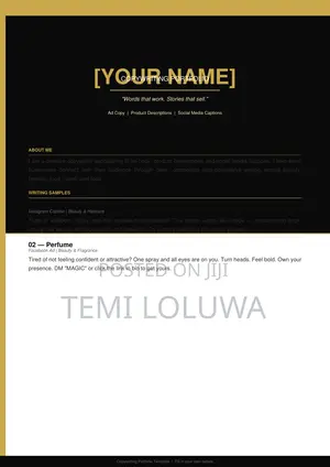 Professional Copywriting Portfolio Template -