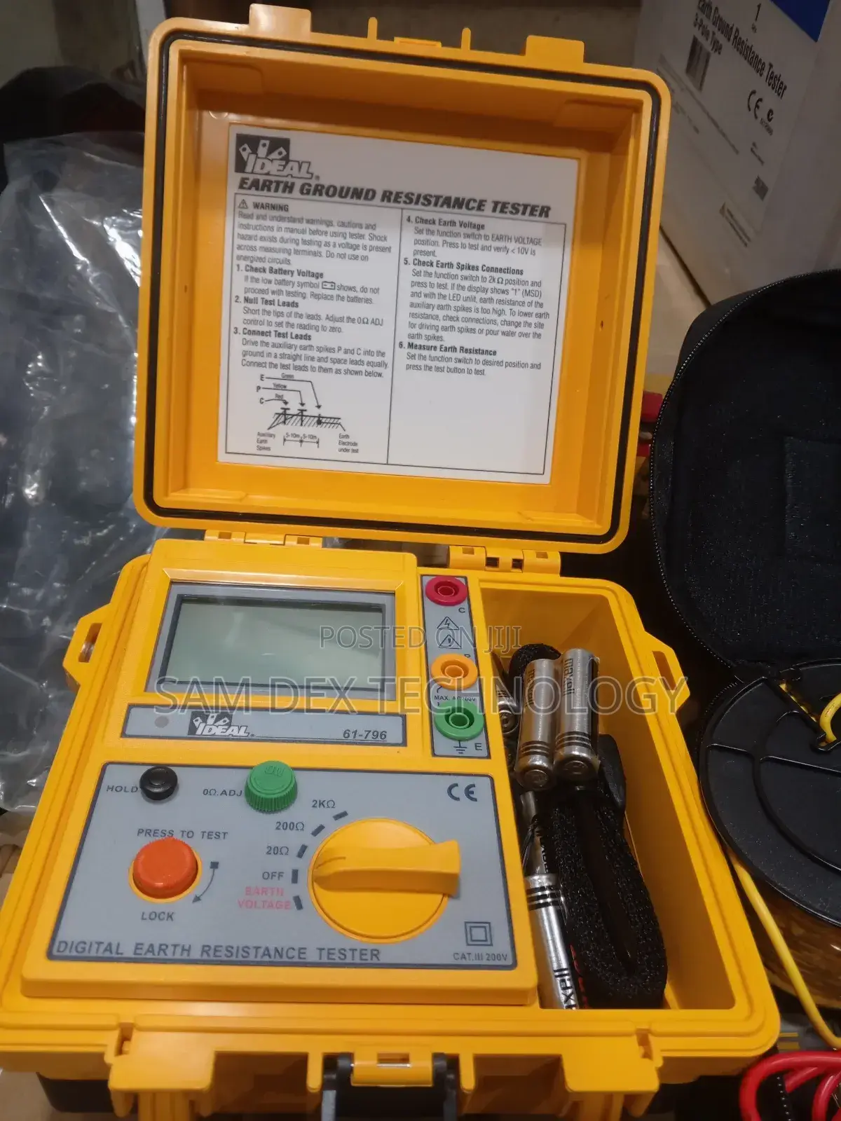 Ideal 61-796 Earth Resistance Ground Tester 3-Pole Type
