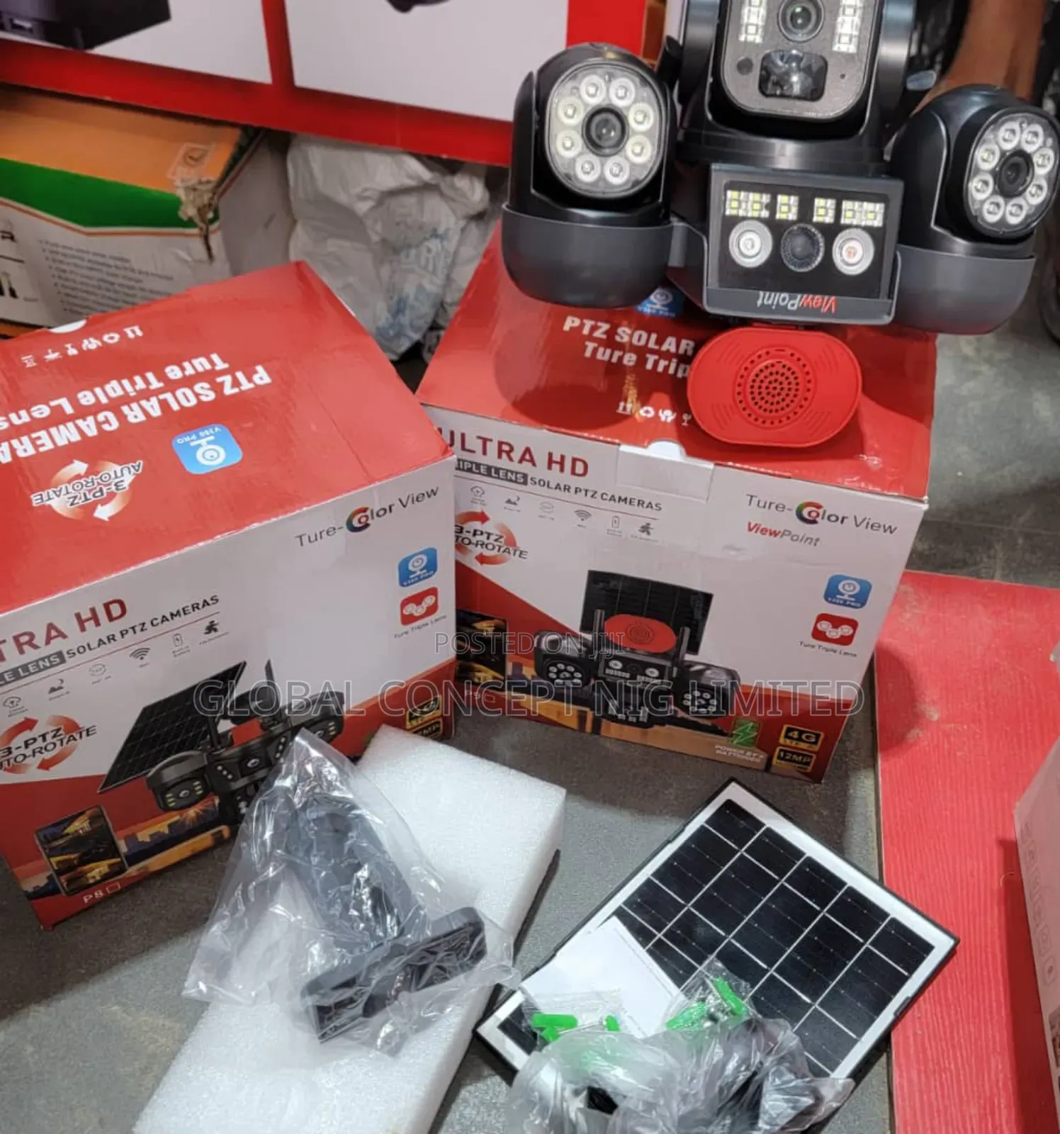 Powered Smart Solar Camera Triple Lens