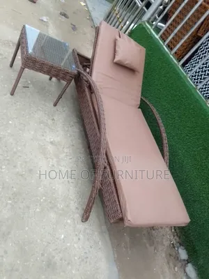 Outdoor Rattan Lounge Chair With Side Table