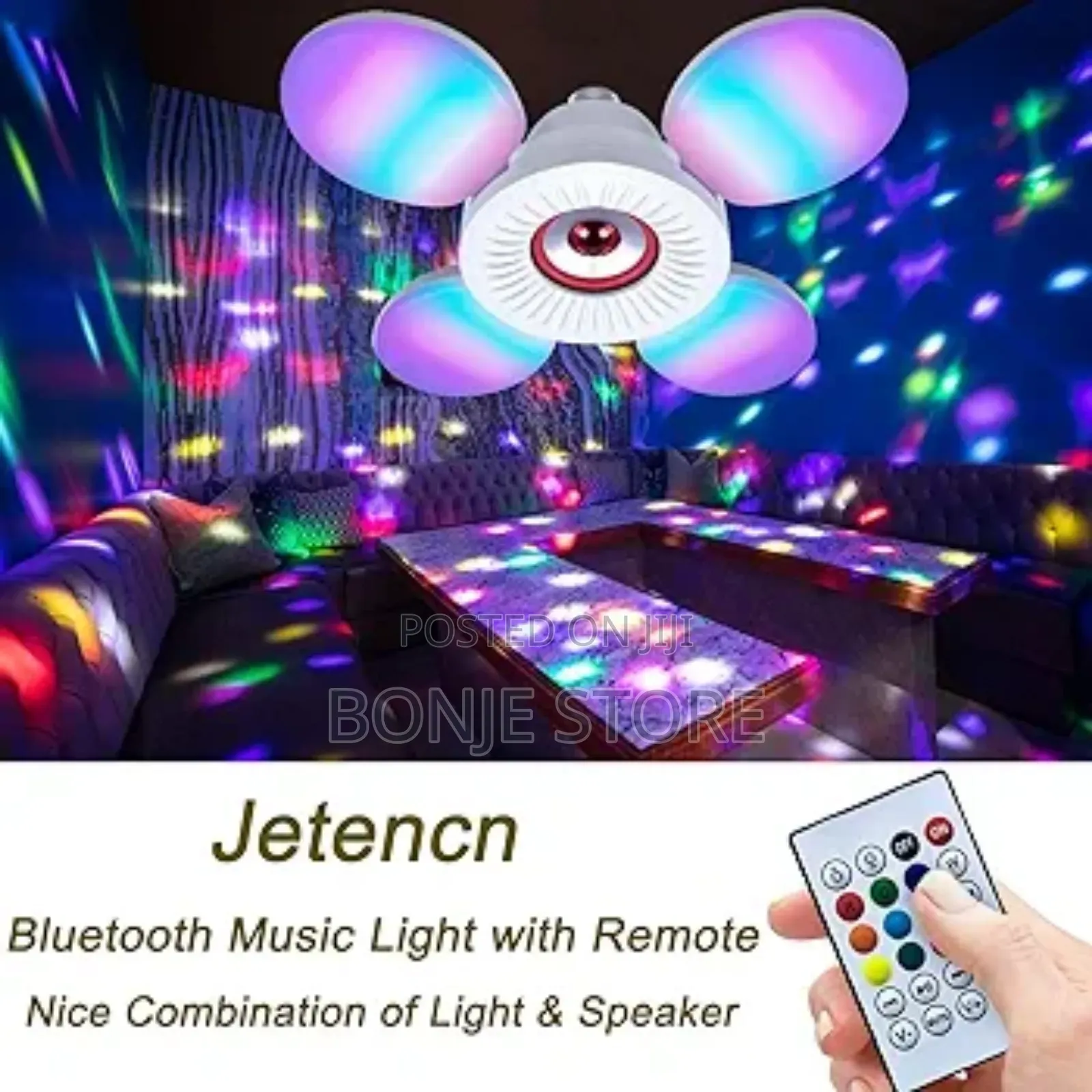 Wireless Speaker Light Bulb With Remote, 48w E26 Led Ceiling Rgb Light