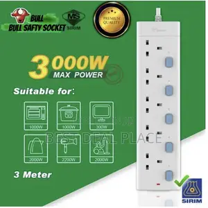 Bull Surge/ Overload Protector 5 Outlet Extension Socket