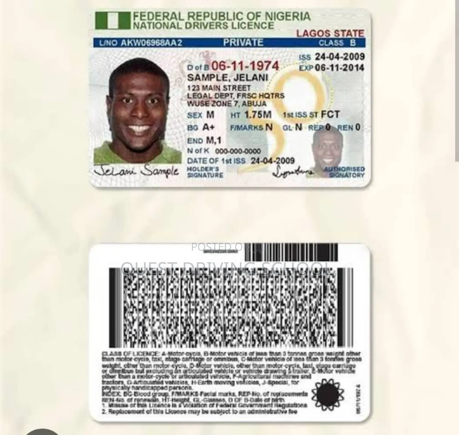 Driving School Training, Processing of Driver License, Vehicle Papers