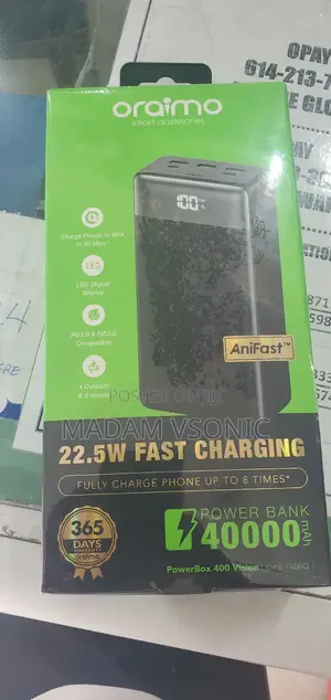 Oraimo 40,000mah Powerbank (Powerbox 400 Vision, Opb-7400q)