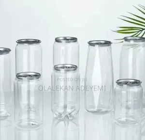 Transparent Can Bottle With Lid Cover.