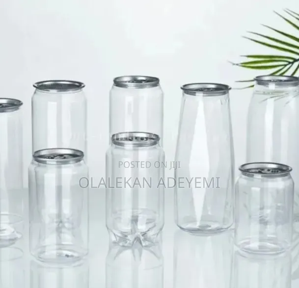 Transparent Can Bottle With Lid Cover.