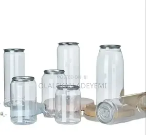 Transparent Can Bottle With Lid Cover.