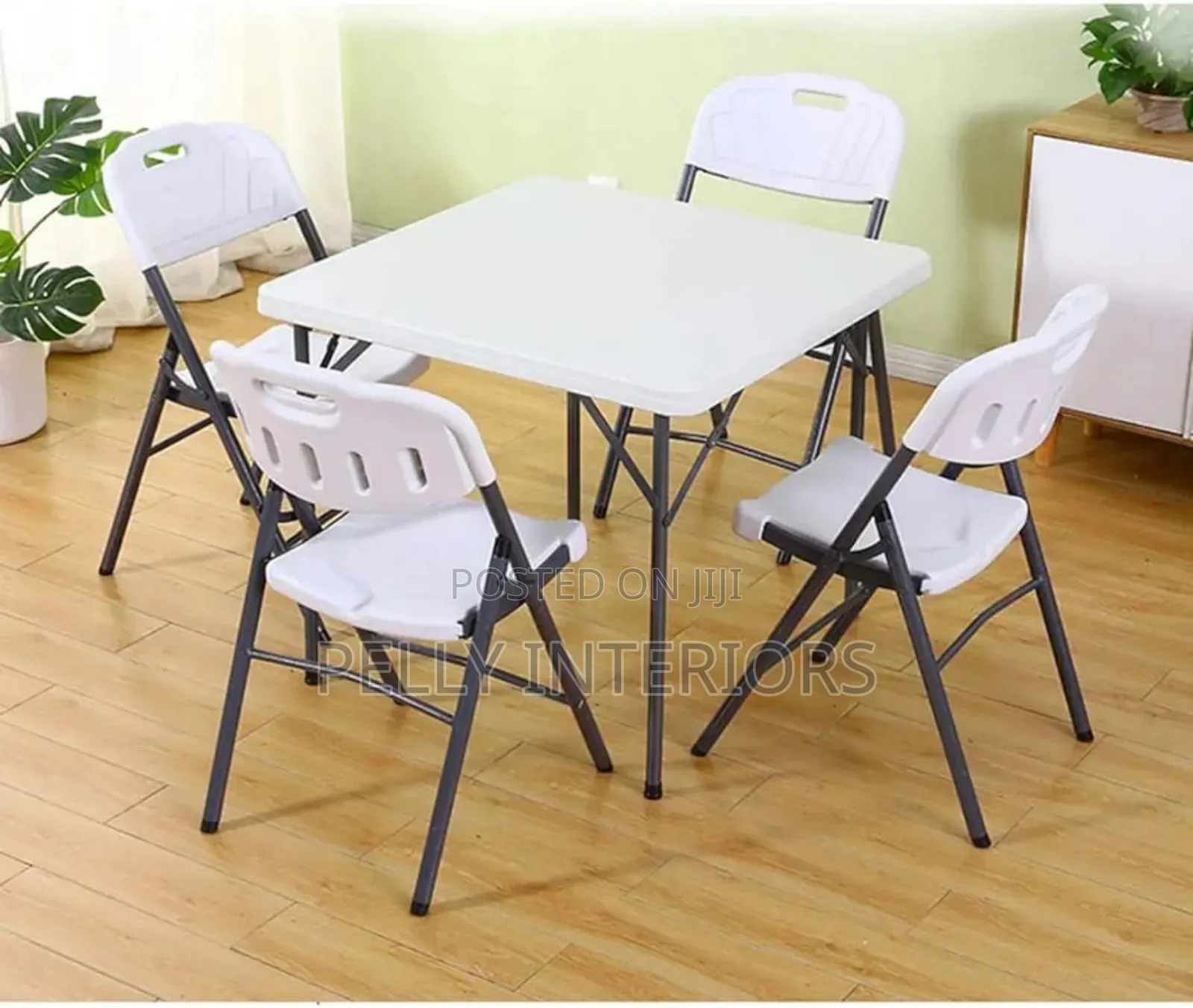 Outdoor Folding Plastic Table With 4 Chairs