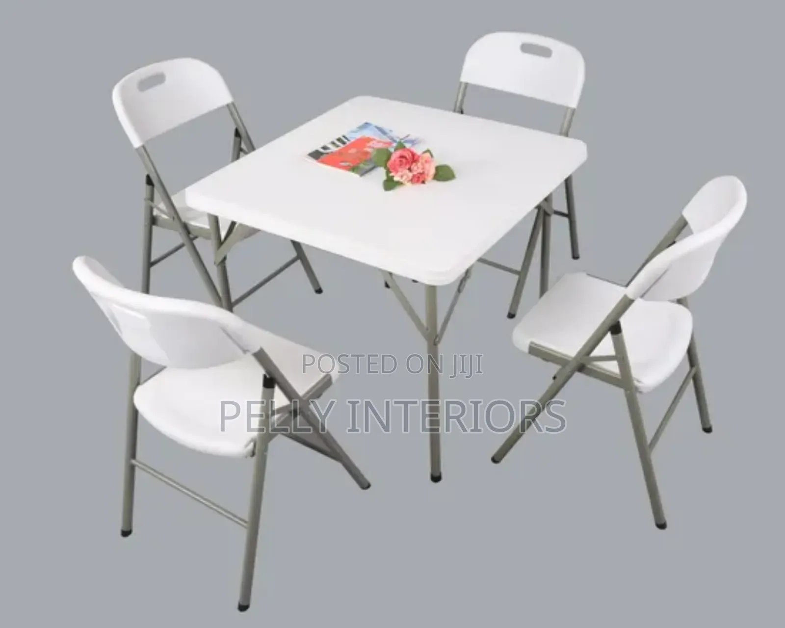 Outdoor Folding Plastic Table With 4 Chairs