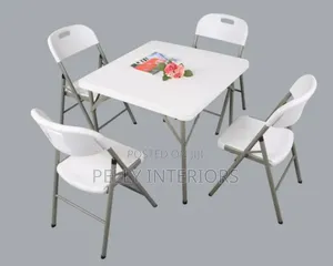 Outdoor Folding Plastic Table With 4 Chairs