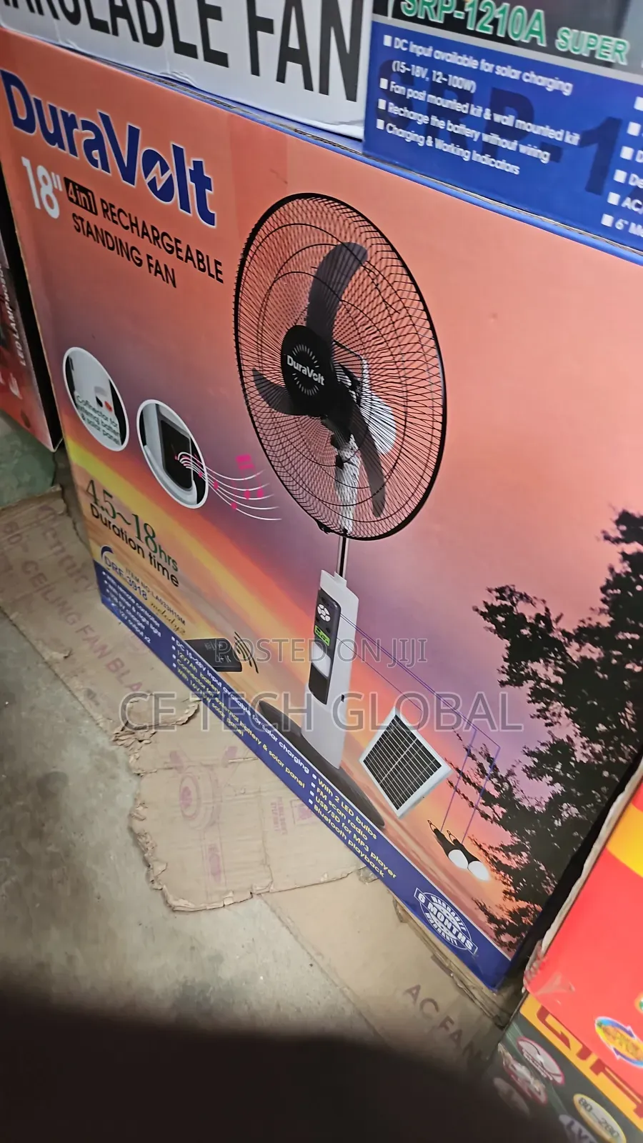 Duravolt Rechargeable Solar Fan With Panel