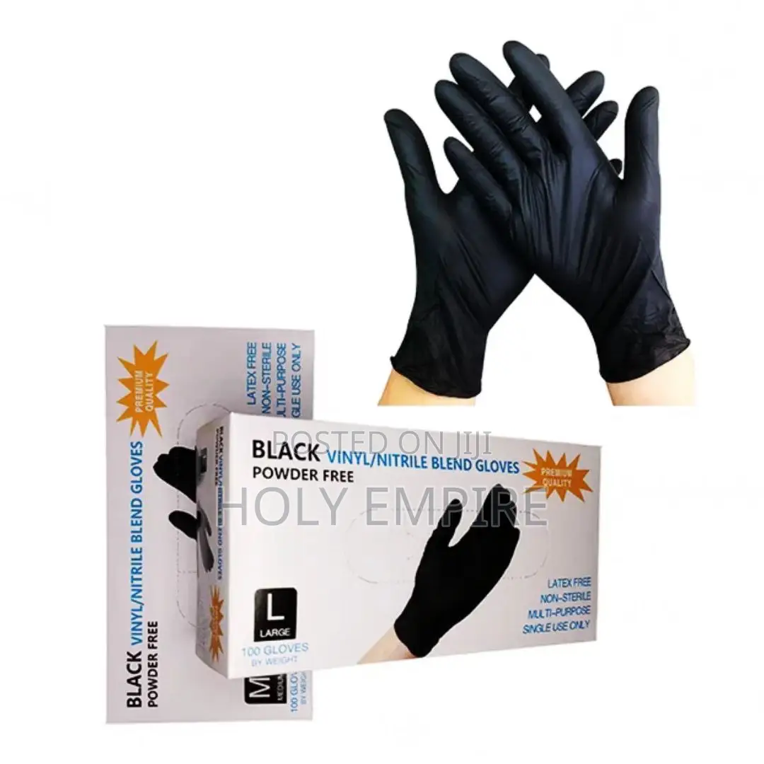 100pcs Disposable Nitrile Black Gloves PVC Gloves Housework Cle
