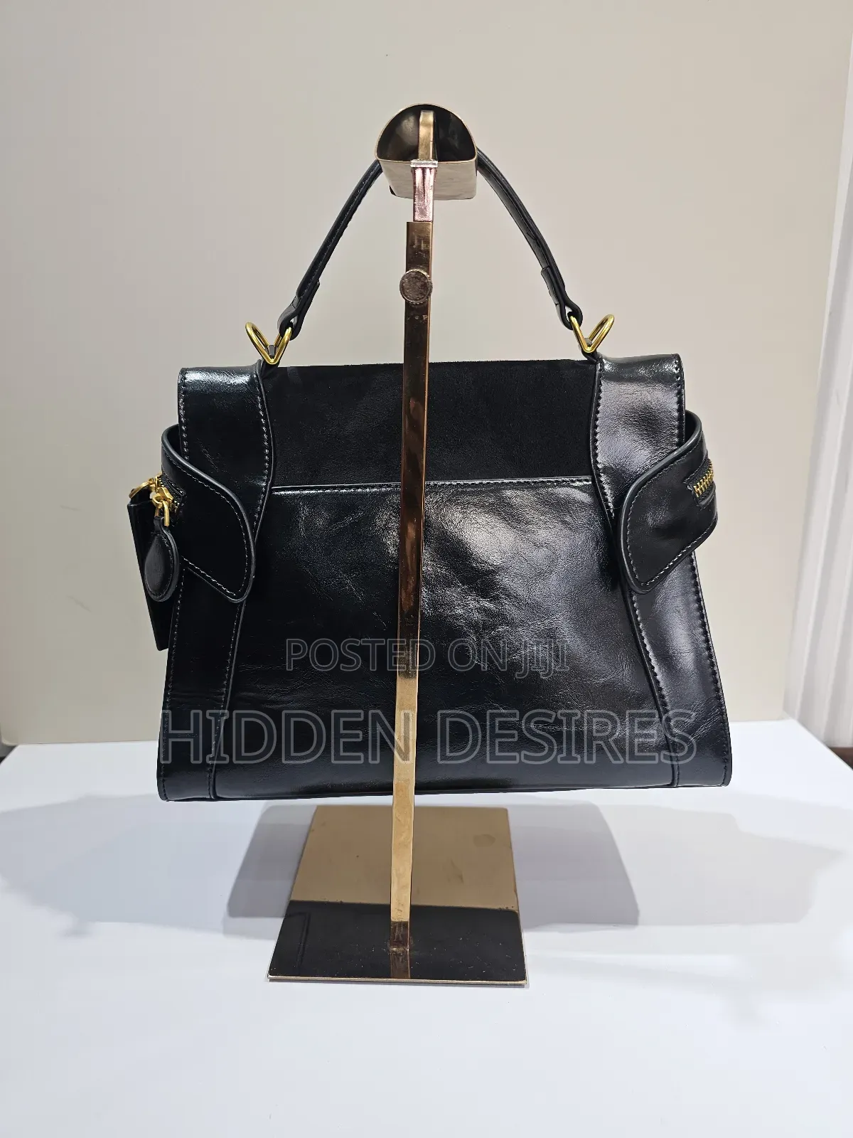Black Suede Satchel Handbag