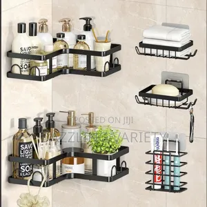 5-in-1 Corner Bathroom Shower Caddy Set – Space Saving Rack