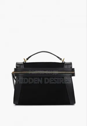 Black Suede Satchel Handbag
