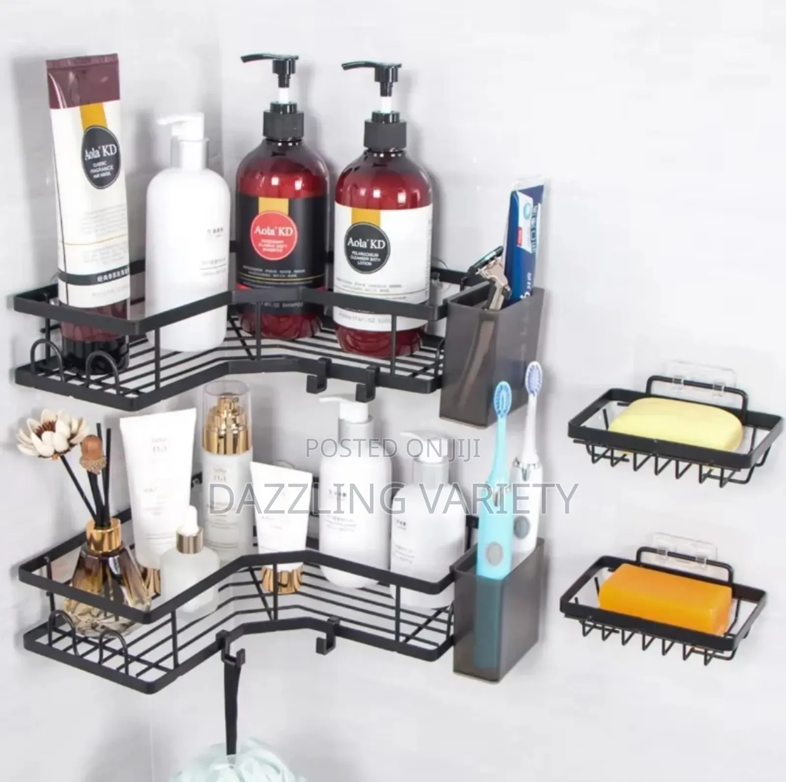 7 in 1 Corner Bathroom Shower Caddy Set - Space Saving Rack