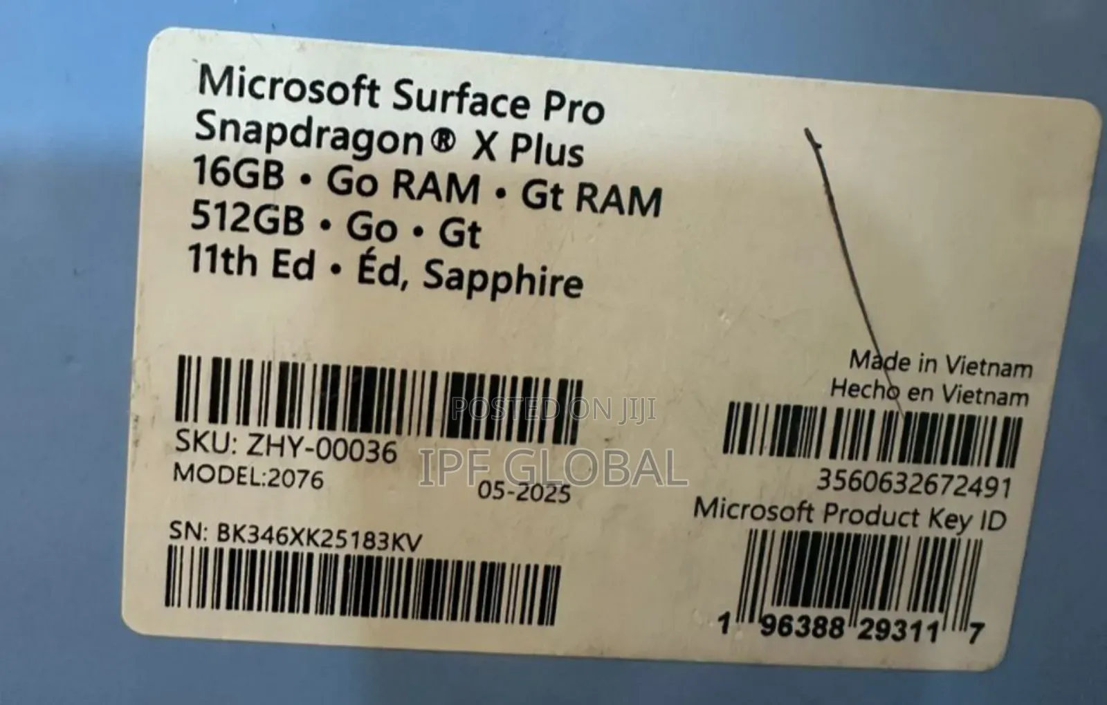 New Microsoft Surface Pro 11th Edition, a Copilot+ PC 16GB SSD 512GB