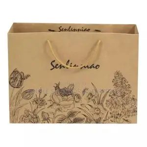 A4 Medium Brown Paper Bag Imported Handle, 110gsm, One Color Print