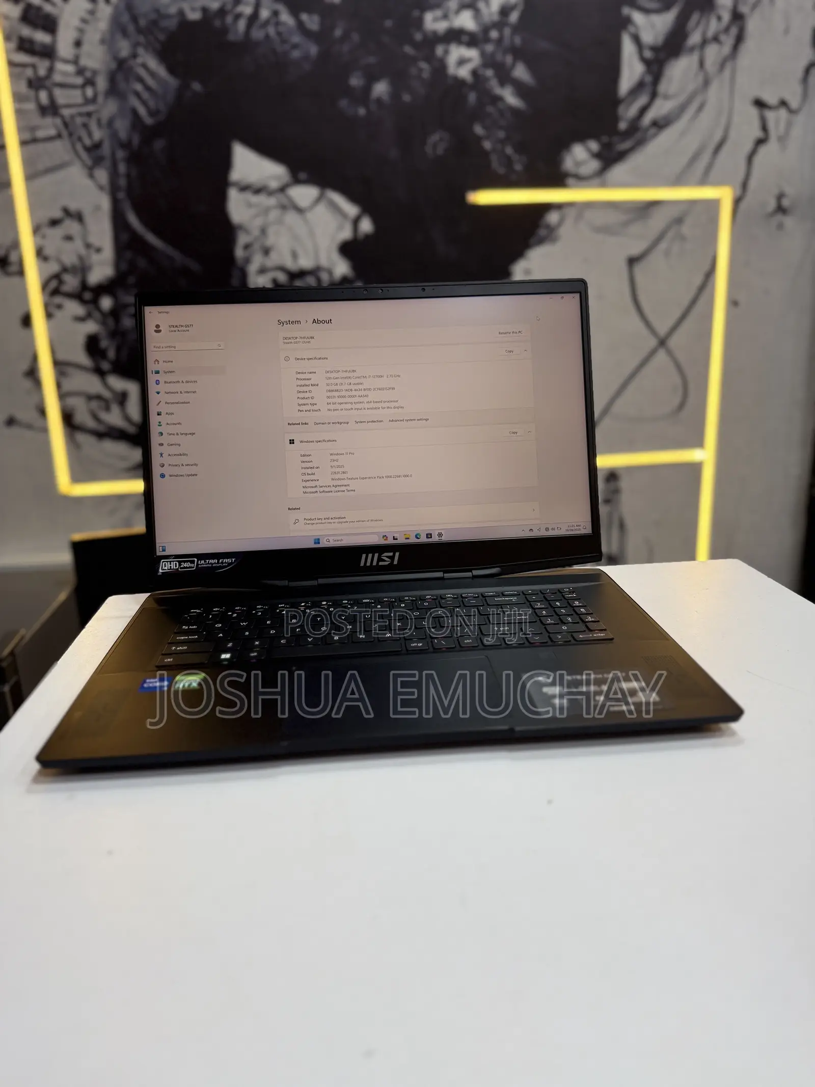 Laptop MSI Stealth GS77 32GB Intel Core i7 SSD 1T