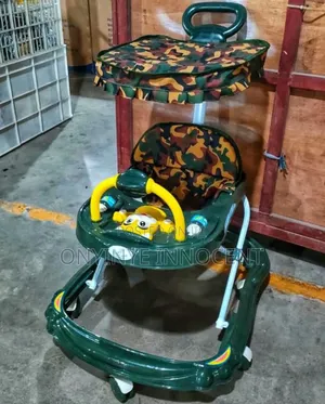 Premium Camouflage Baby Walker With Adjustable Sun Canopy