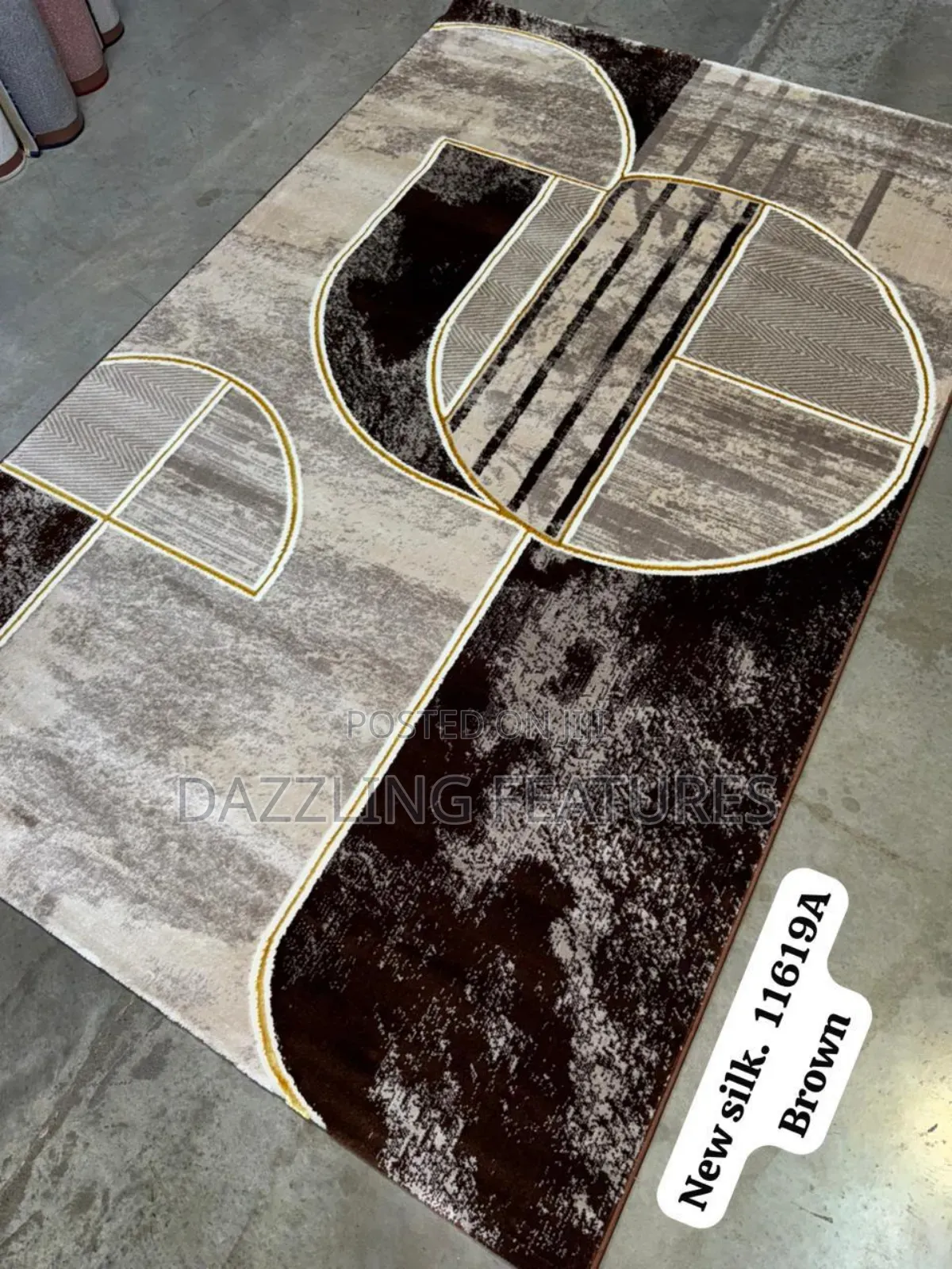Premium Turkish Centre Rug 4by6 - Luxury Brown Abstract Design